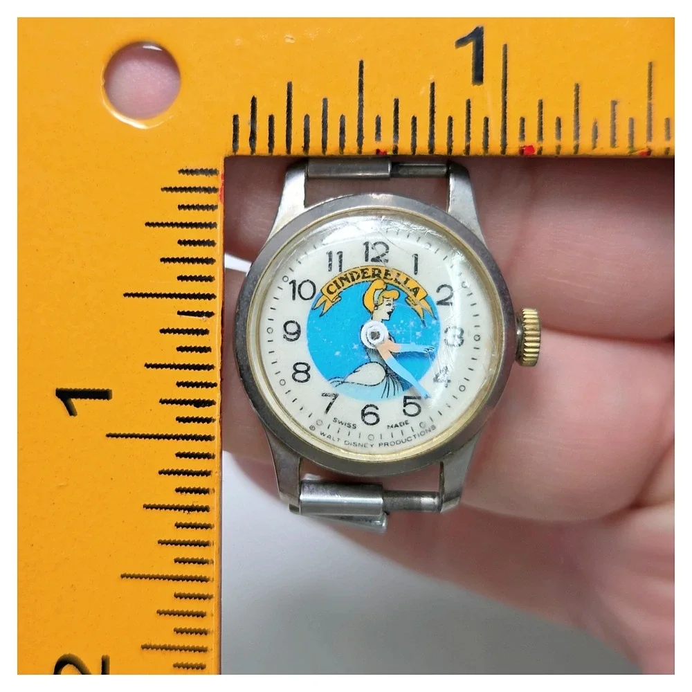 Vintage Walt Disney Productions Cinderella Swiss Made Manual Wind Watch Small